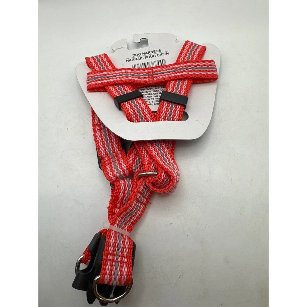 Greenbrier Kennel Club Dog Harness Reflective Red Gray White Size M Adjustable